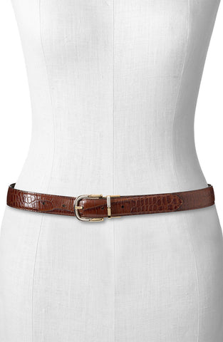 Ralph Lauren Reversible Croc Embossed Belt
