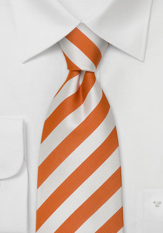 Orange & White Striped Tie