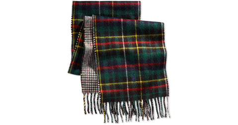 Polo Ralph Lauren Loden Plaid Brownstone Reversible Scarf